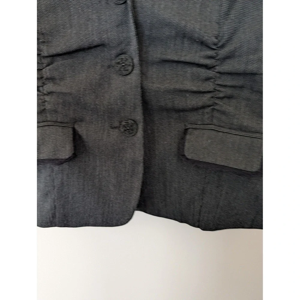Y2k Maurices Black Fitted Ruched Blazer Office Siren‎ Alice Cullen Women's S
